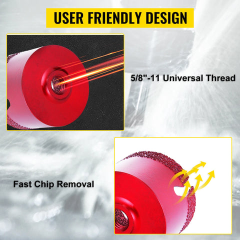 Vevor - Hole Saw - Hole Saw Set - Hole Drill Set - 20mm-68mm Dry/Wet Cutting M14 Mounting Thread Drilling Tiles Granite Marble Porcelain