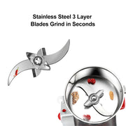 Kruidenmolen - Kruidenmolen Elektrisch - Specerijenmolen - Graanmolen - Kruidenmaler - Elektrische Koffie Molen - 800g - Zilver