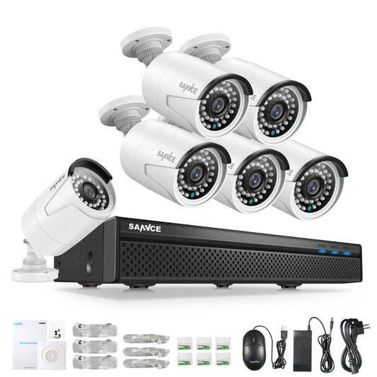 Beveiligingsset – CCTV Camera Systeem – IP Camera – Surveillance Kit – Video Bewaking – 6 Camera’s Met 2TB HDD – PoE Kabelarme Installatie – Nachtzicht Tot 30 Meter - 6 Stuks - 2TB