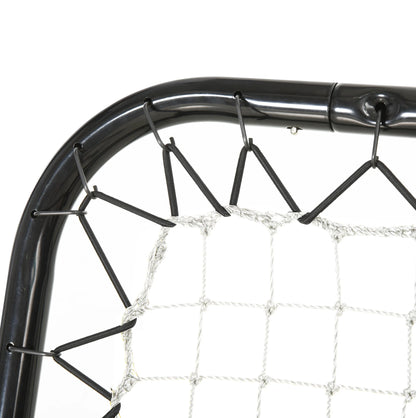 Voetbaldoel - Voetbalnet Voor Voetbal - Doelpaal - Junior Sporttraining - Verstelbaar - Opvouwbaar - Draagbaar - Voetbalnet voor Kinderen - 5 level hoek - Zwart - QUORE