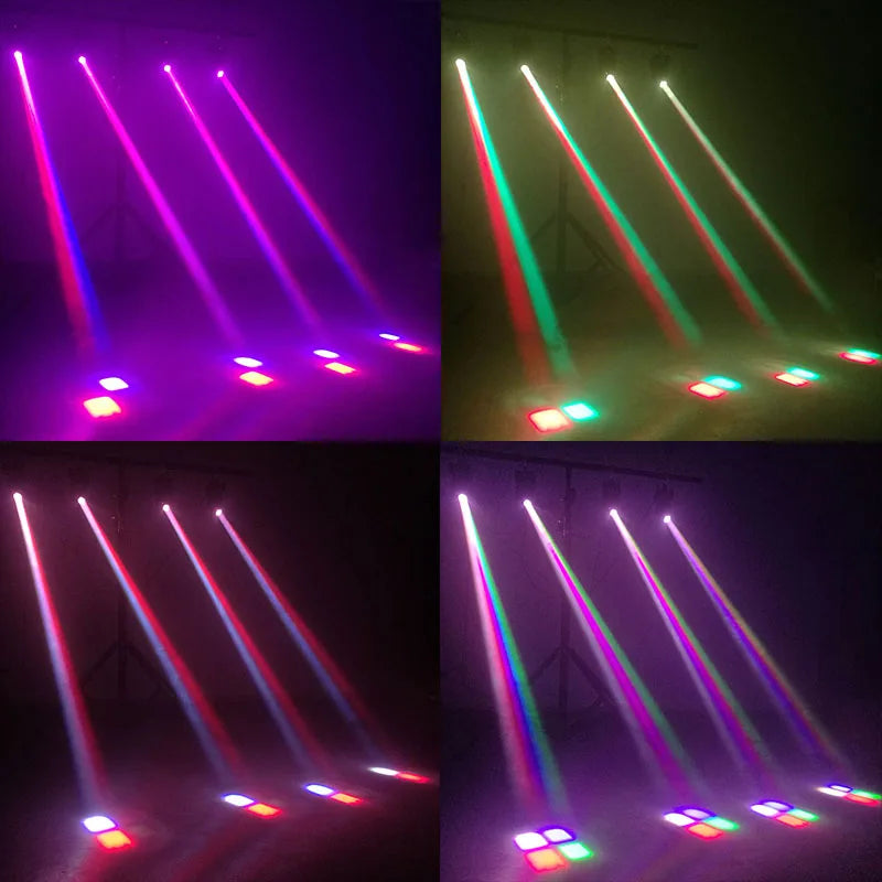 Moving Head Verlichting – LED Podiumlicht – DJ Licht – Disco Spot – Feestverlichting – 4 Stuks – 10W RGBW LED – DMX512 Besturing