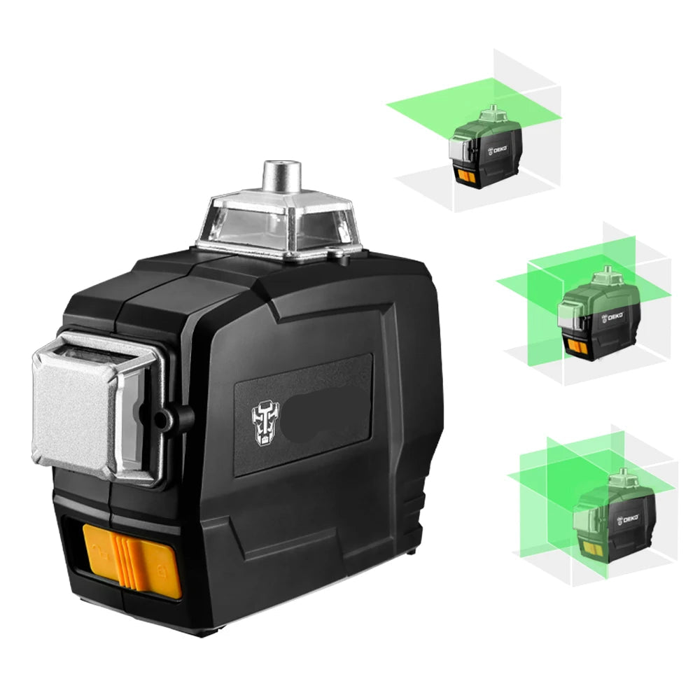 Laser Level - Zelfnivellerend - 12 lijnen - 3D groene laserwaterpas - Klasse II horizontaal en verticaal - Kruislijnen zelfnivellerend - Met Statief - Zwart - QUORE