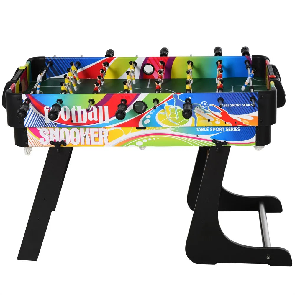 4-in-1 Spelentafel – Multi-Game Tafel – Tafelvoetbal – Air Hockey – Biljart – Zwart Design – Compact Stapelbaar – Duurzaam MDF Staal - QUORE