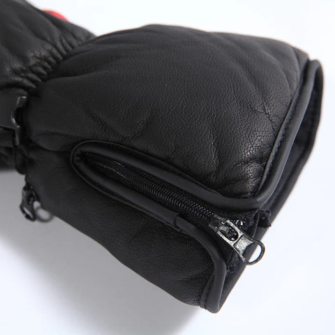 Heated Gloves - Electric Gloves - Rechargeable Heated Gloves - Waterproof Gloves - Leather Sheepskin - for Motorcycle, Hiking Gloves, Outdoor Sports, Winter - XXL