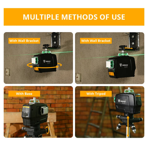 DKLL12PB1 - 12 Lijnen 4d Laser Level - 3D - Groene Lijn Zelfnivellering - 360 Horizontaal En Verticaal - Automatische zelfnivellering - Golflengte 520nm - High-Precision