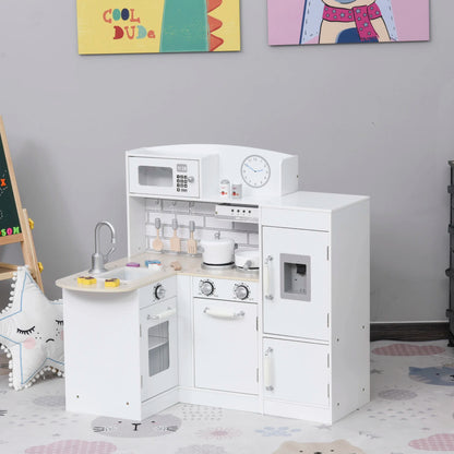 Houten Kinderkeuken – Speelkeuken – Kinderspeelgoed – Rollenspel – Speelkeukentje – Gelaagd MDF – Inclusief Speelkookgerei