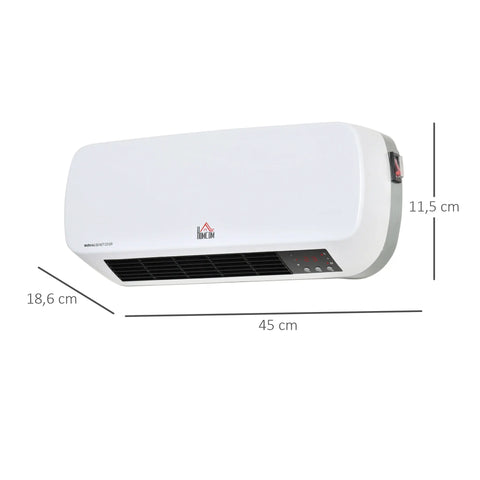 Keramische verwarming - Badkamerverwarming - Verwarming - Wandverwarming - geschikt voor de badkamer - PTC-element - met afstandsbediening - 45x18,6x11,5cm - 1000W - Maximaal vermogen 2000W