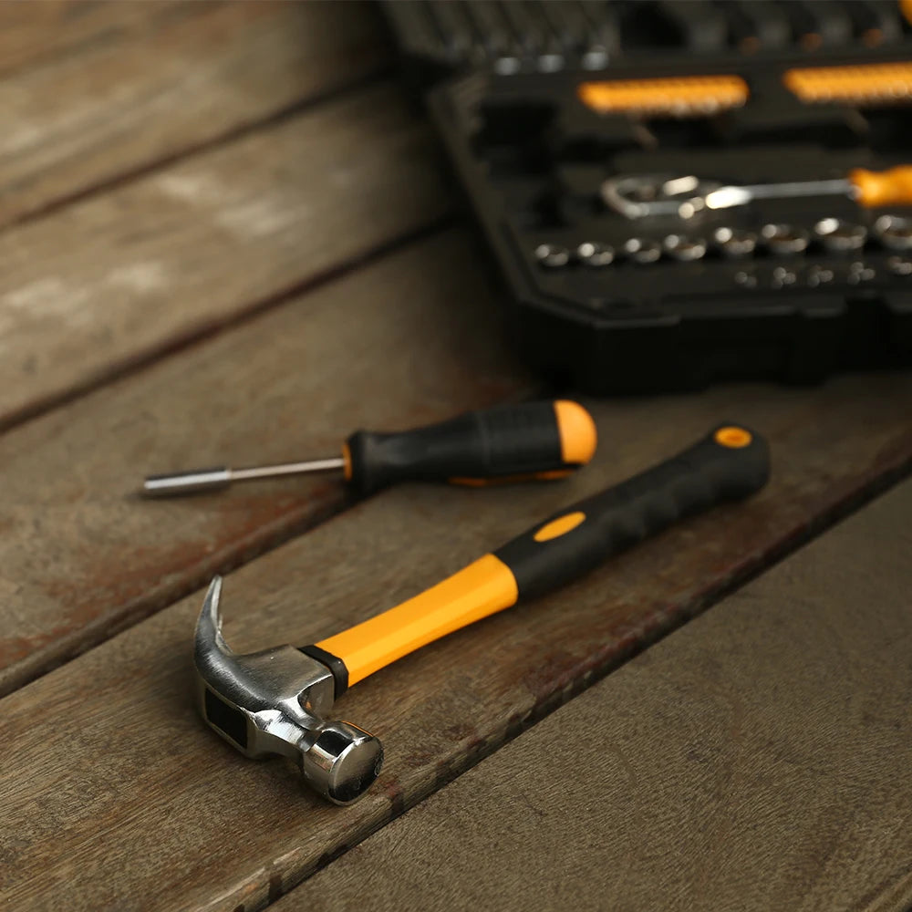 Auto Reparatie Kit – 128-delige Gereedschapsset met Doppenset - Dopsleutel - Hamer & Schroevendraaiers – Complete Toolset voor Auto & Kluswerk