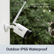 Beveiligingscamera -Bewakingscamera - Camera Met Verstelbare Dubbele Lens H.265 - Audiobeveiliging - Voertuigdetectie - S 100ft Nachtzicht -  2/4Pcs  - Wit