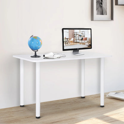 keukentafel - Keuken Kast - Bar Tafel - Keuken Werktafel - Keuken Werkblad - Keuken Bijzettafel - Multifunctionele Keuken-/Bureautafel met Verstelbare Poten (120x60x76 cm) – Wit & Eiken - QUORE