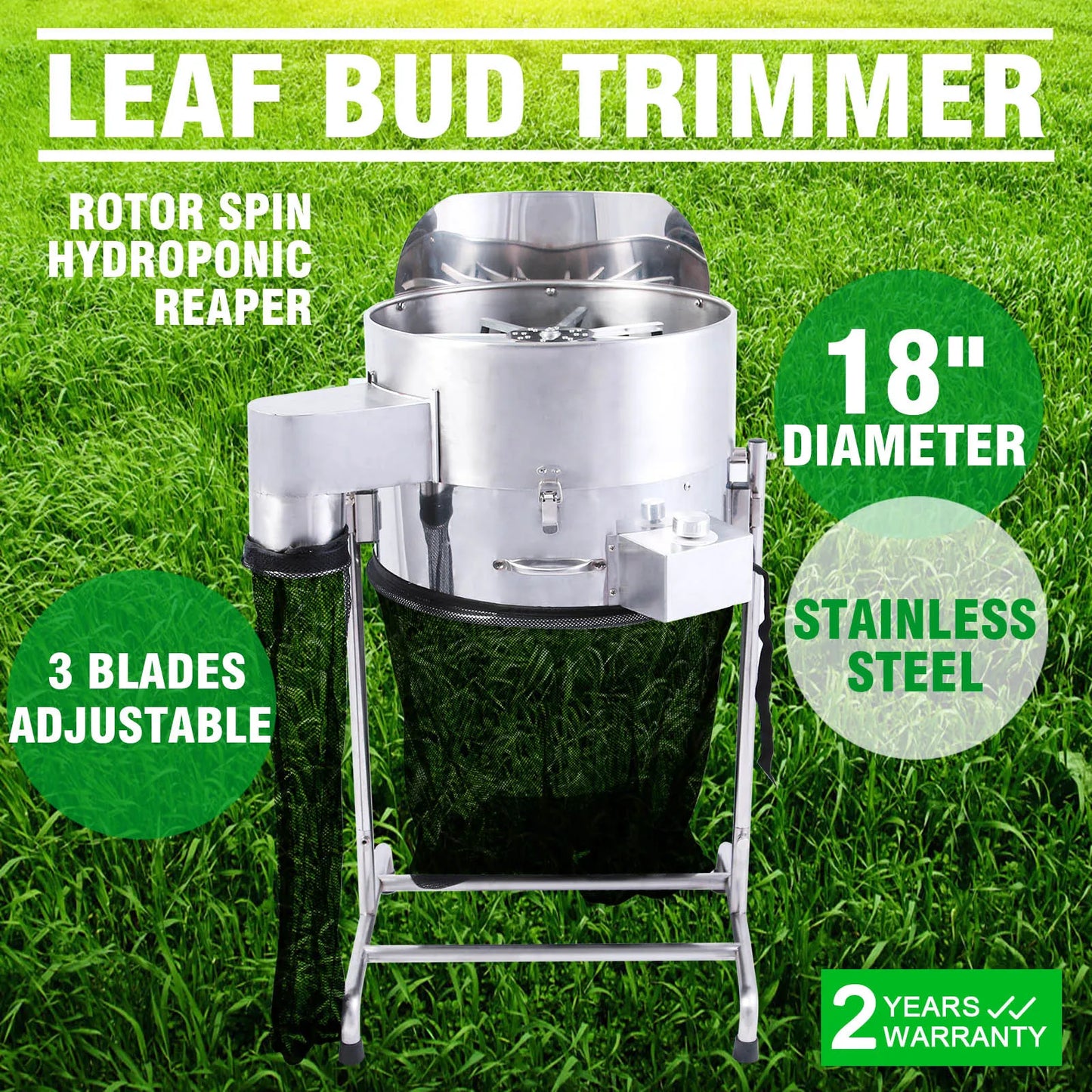 Vevor - Bud Trimmer - Trimmer Head - Electric Cutting Machine - Hydroponic Leaf Bud Trimming Machine - 18 Inch Professional Plant Trimmer - Garden Tools - Silver