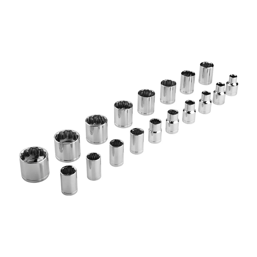 22 Piece Car Tool Set - Professional Wheel Nut Wrench &amp; Sockets - In Storage Case