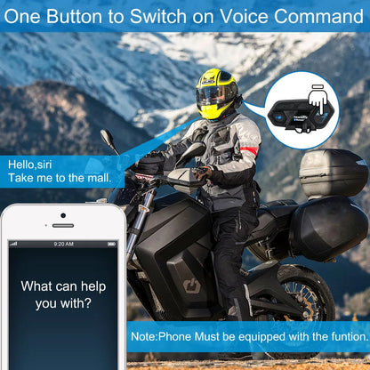 Motorfiets Intercom - Helm Intercom - MotorfietsHelmHeadset - Bluetooth Helm Intercom - Helm - Motorfiets Accessoires - 2PCs - 8 Riders - Draadloze Bluetooth Headset Intercomunicador Moto Interphone BT5.0 - QUORE