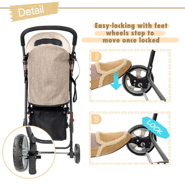 Dog Stroller - Dog Stroller Foldable - Stroller - Ultra Lightweight - 360 Rotation Wheel - Foldable - Blue