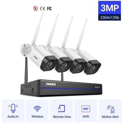 Draadloos Videosurveillancesysteem – Beveiligingscamera Set – Wifi Camera Systeem – CCTV Beveiliging – IP Camera Kit – 5MP NVR Recorder – AI Bewegingsdetectie & Nachtzicht 30m - QUORE
