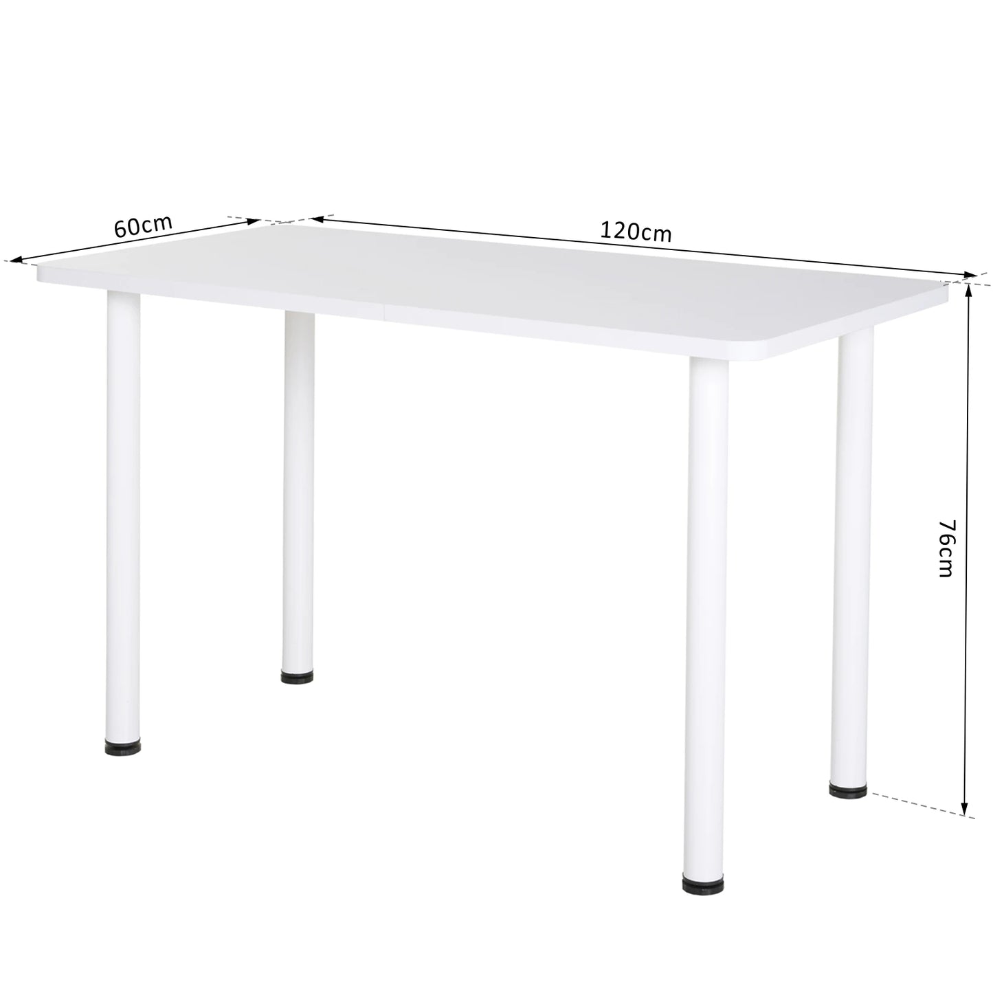 keukentafel - Keuken Kast - Bar Tafel - Keuken Werktafel - Keuken Werkblad - Keuken Bijzettafel - Multifunctionele Keuken-/Bureautafel met Verstelbare Poten (120x60x76 cm) – Wit & Eiken - QUORE