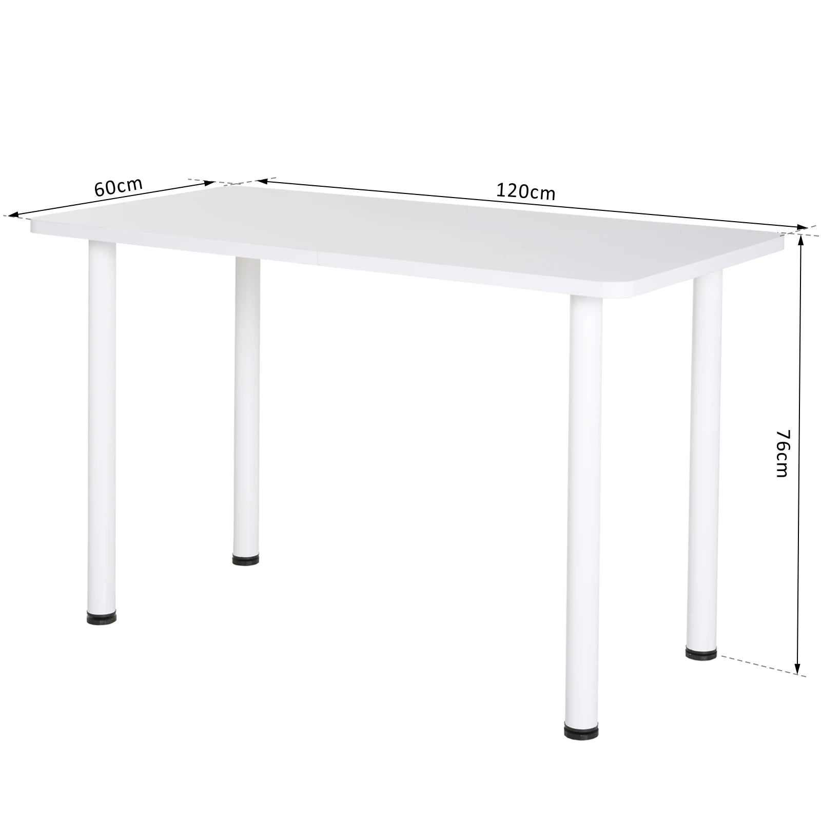 keukentafel - Keuken Kast - Bar Tafel - Keuken Werktafel - Keuken Werkblad - Keuken Bijzettafel - Multifunctionele Keuken-/Bureautafel met Verstelbare Poten (120x60x76 cm) – Wit & Eiken - QUORE