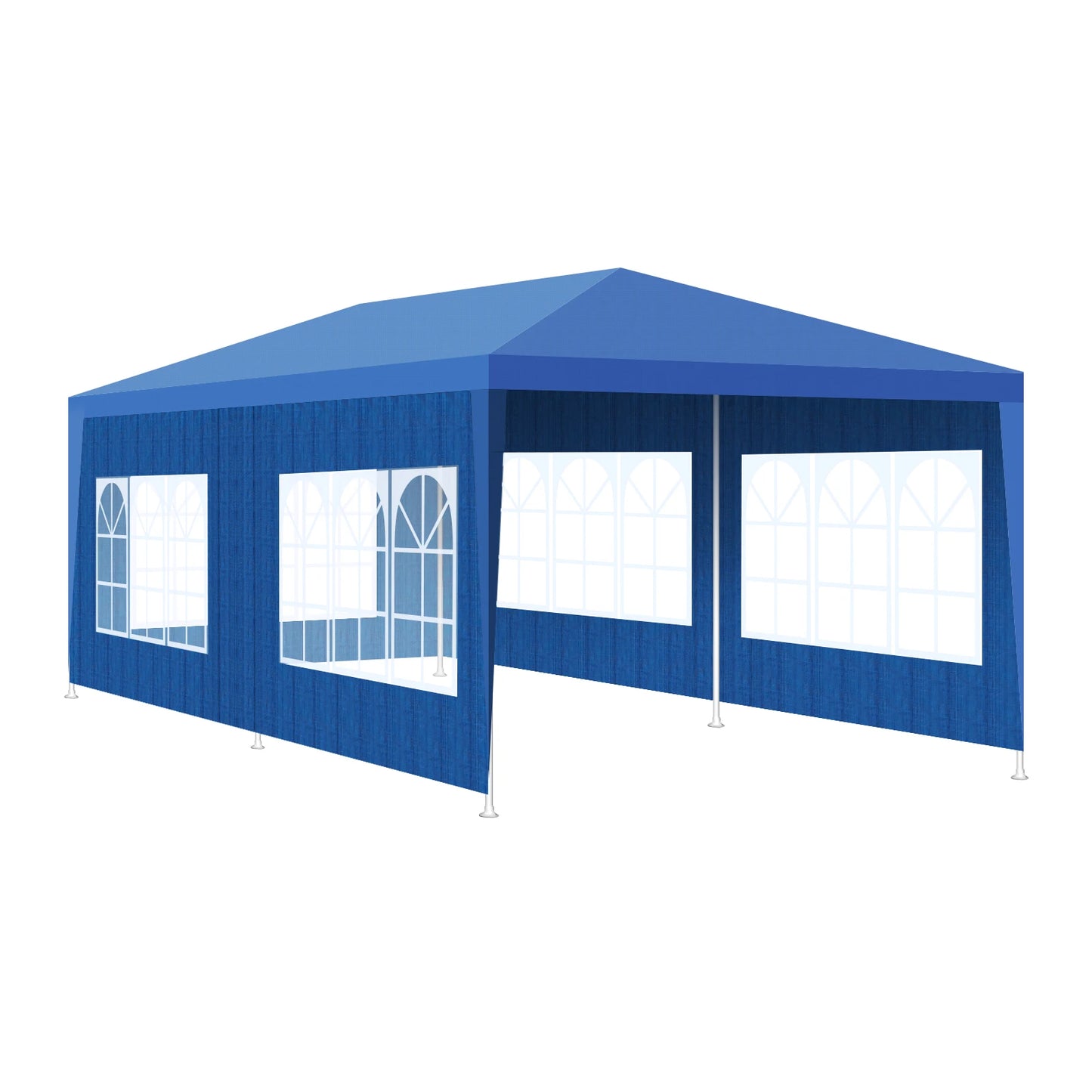 Partytent – Tuin Tent – Waterdichte Tent – Outdoor Tent –  Kampeertent – Tuinent – Weerbestendig PE-Materiaal – Stevig Metalen Frame – 3 x 6 m - Blauw