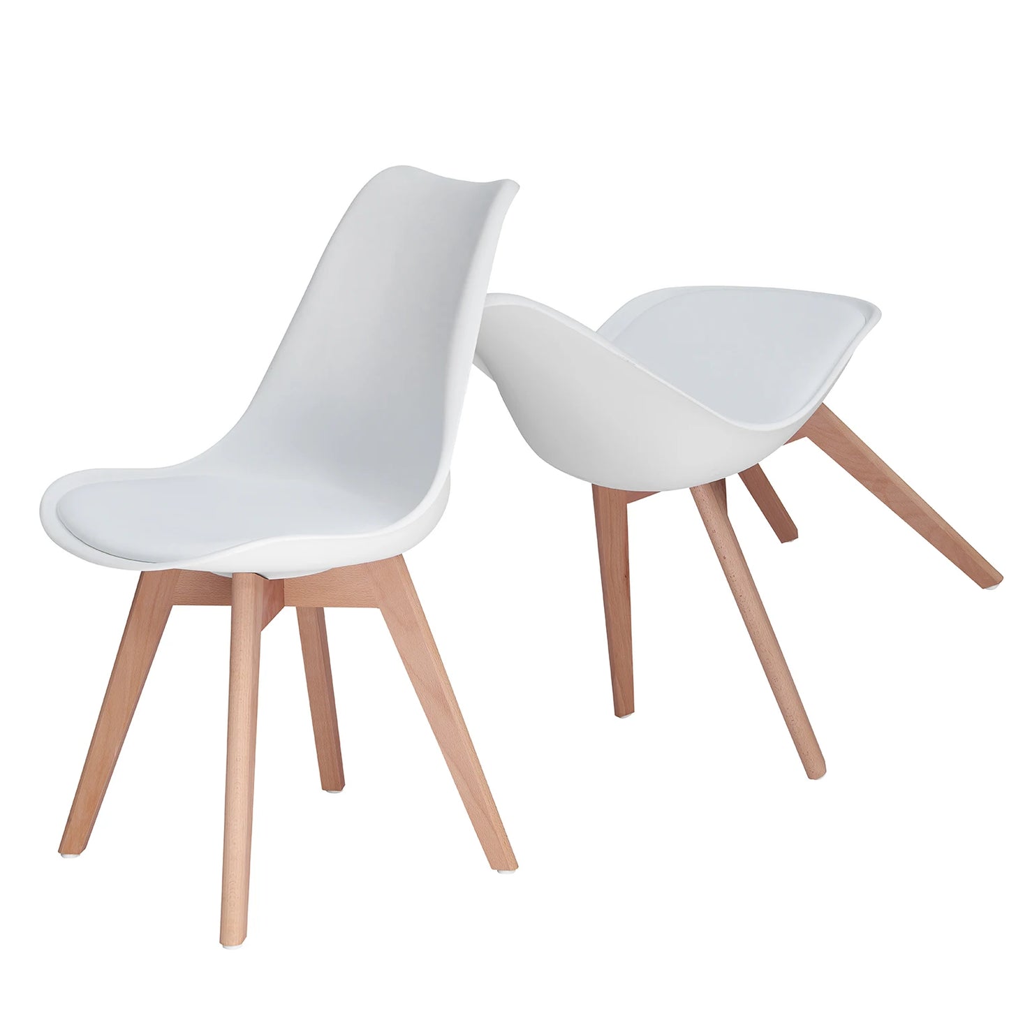 Eetkamerstoelen Set van 6 – Stoelen – Kuipstoelen – Design Stoelen – Dining Stoelen – Mid-Century Modern – Kunststof Kuip – Massief Beukenhout Poten