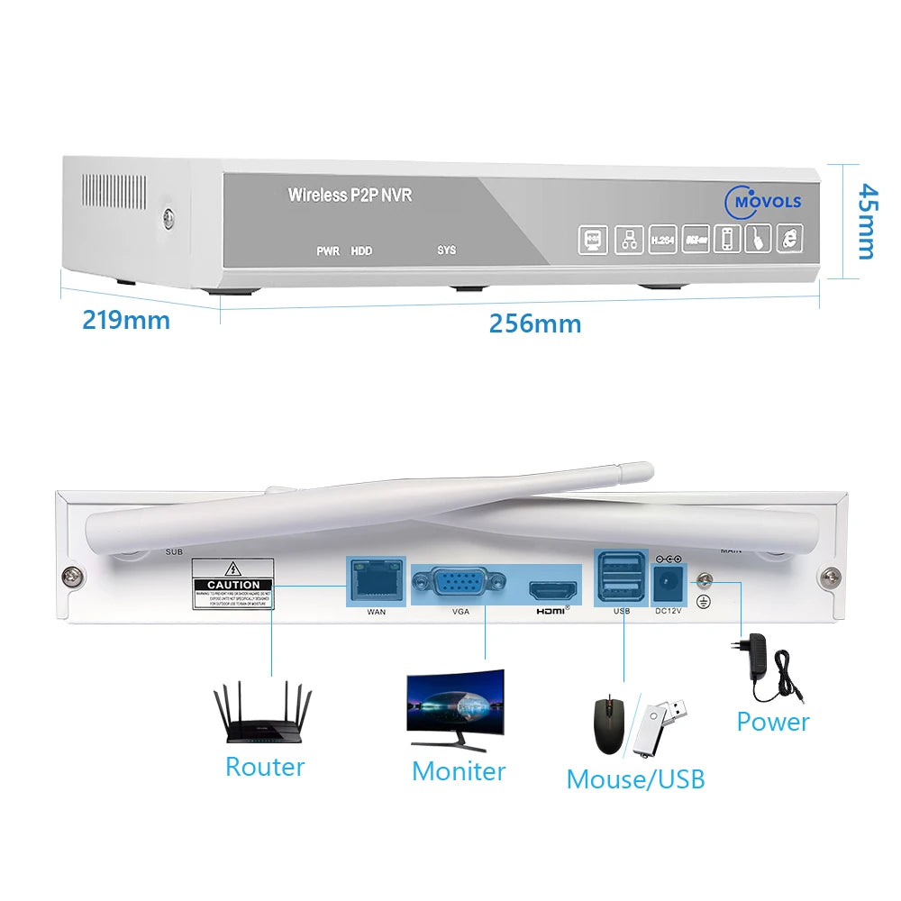 Draadloze Beveiligingscamera Set – CCTV Camera Systeem – IP Camera – Wifi Camera – Surveillance Camera – 1080P Full HD – Waterdicht IP66 – Real-time Audio & Beweging Detectie – 8 Kanaals NVR 2TB