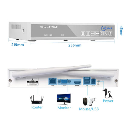 Draadloze Beveiligingscamera Set – CCTV Camera Systeem – IP Camera – Wifi Camera – Surveillance Camera – 1080P Full HD – Waterdicht IP66 – Real-time Audio & Beweging Detectie – 8 Kanaals NVR 2TB
