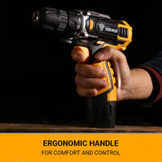 Accuboormachine - Boormachine - Houtbewerkingsgereedschap - Borstelloos - Combinatiekit - 16V - 32N.m - Zwart & Geel