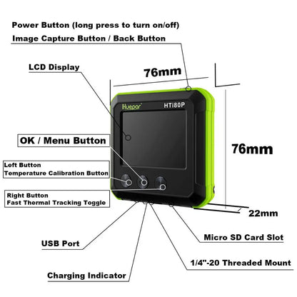 Warmtebeeldcamera – Warmtecamera – Infraroodcamera – Temperatuurmeter – Compacte Warmtecamera – Breed Temperatuurbereik – Draagbaar Formaat