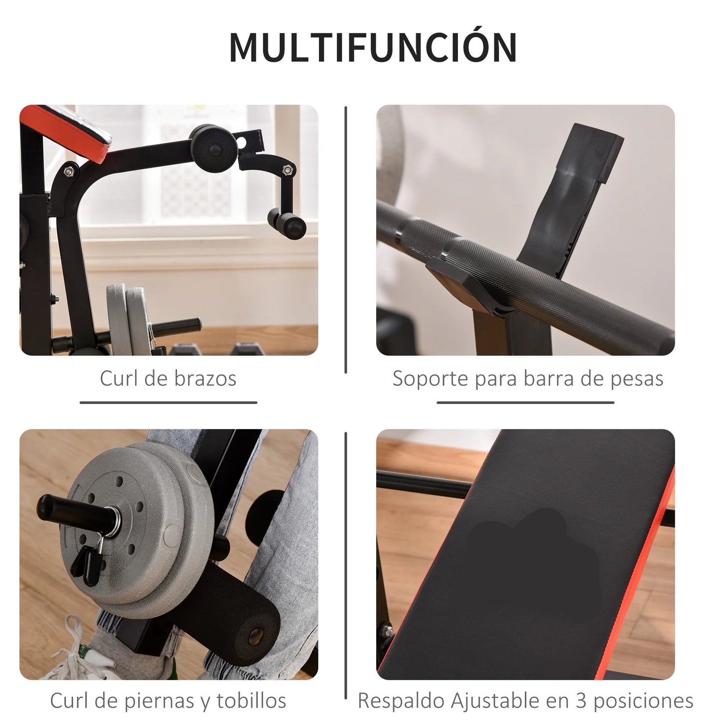 Fitnessbank – Krachtbank – Halterbank – Trainingsbank – Home Gym Bank – Verstelbare Rugleuning – Stevig Stalen Frame