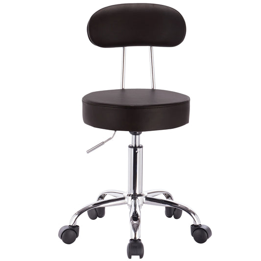 Bureaustoel - Salon - Verstelbare Hoogte - Ergonomische stijl - Rugleuning - Kunstleer - 360° Rotatie - Draaibare - Comfortabel - Zwart - QUORE