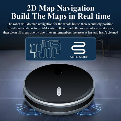 Robotstofzuiger - Dweilrobot - Dweilfunctie - 6000Pa - Slimme Navigatie - 3-in-1 - App Bediening - Stofzuigen - Dweilen - Vegen - Zwart