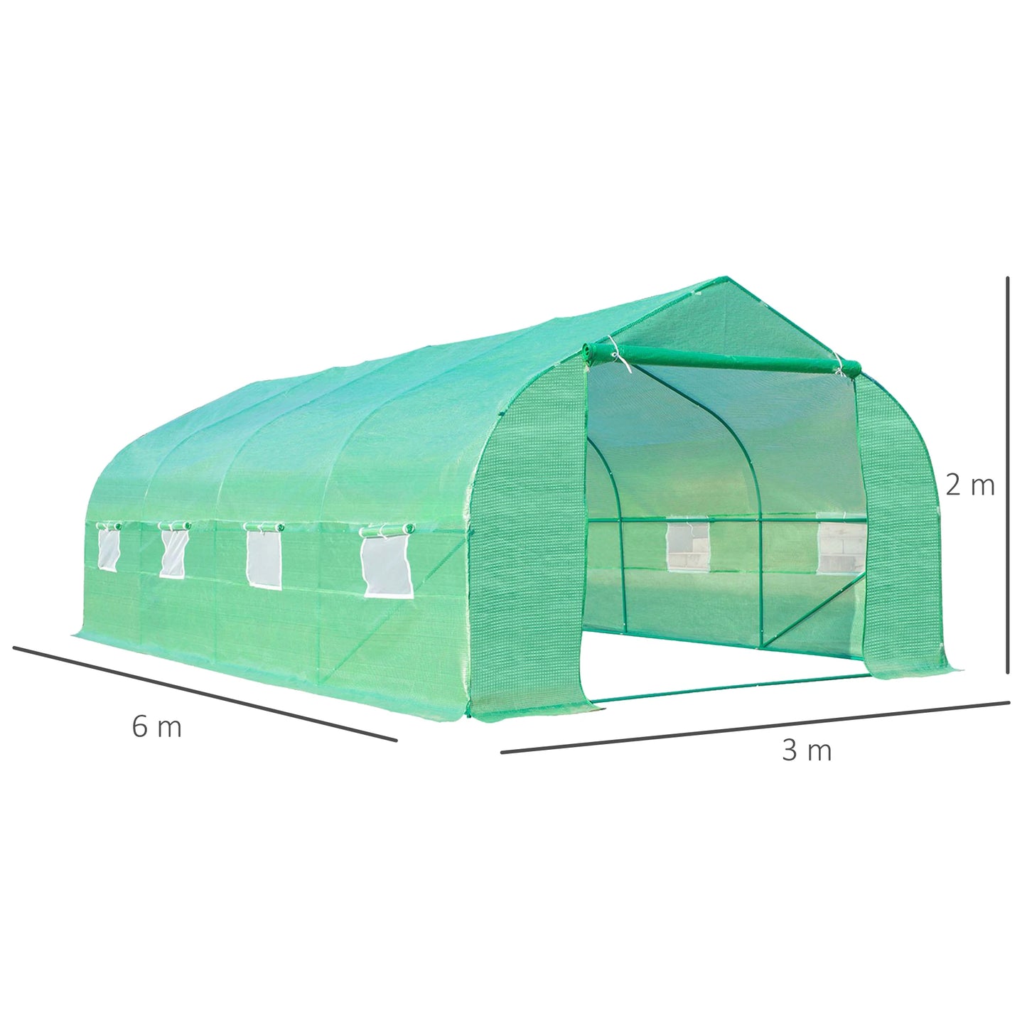Tuinkas – Kweekkas – Groentekas – Plantenkas – Kas – Stevig Stalen Frame – UV-Bestendige Waterdichte PE Hoes 600x300x200 cm