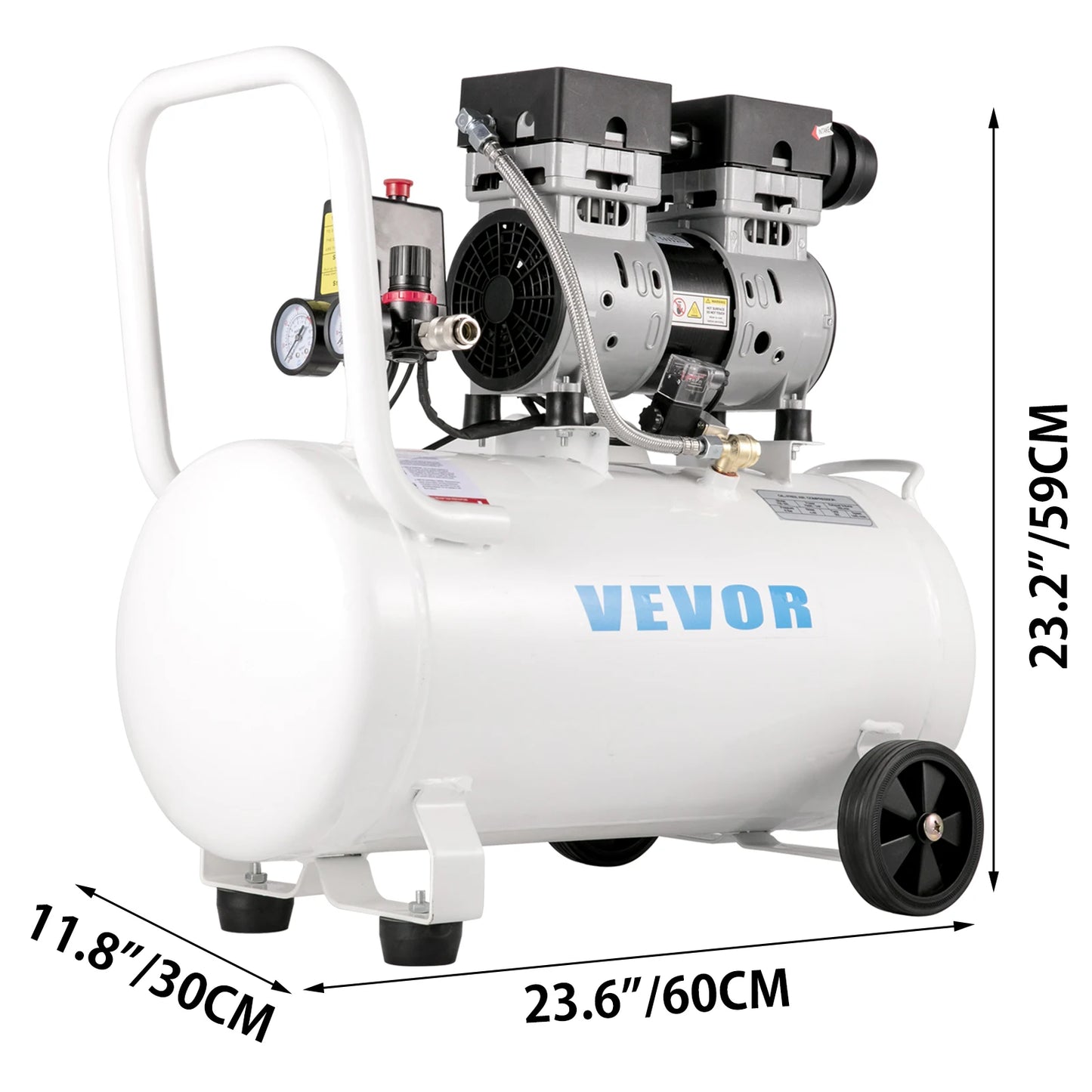 Luchtcompressor – Compressor – Bandenpomp – Elektrische Fietspomp – Mini Compressor – 50L Tankinhoud – Olievrij & Stil (58 dB)