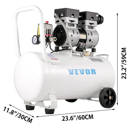 Luchtcompressor – Compressor – Bandenpomp – Elektrische Fietspomp – Mini Compressor – 50L Tankinhoud – Olievrij & Stil (58 dB)