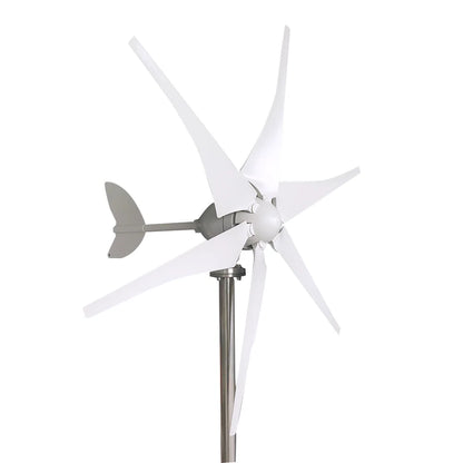 Windturbine – Windgenerator – Energieopwekker – Duurzame Energie – Horizontale As – 1000W – 6 Nylon Bladen – Aluminium Behuizing - 48V - Met Hybride Besturing