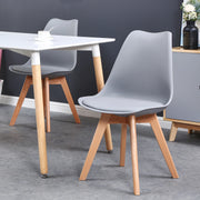 Chair - Dining Chairs - Dining Chairs Set of 6 - Nordic Medieval Dining Chairs - Padded Seat - Beech Legs - Gray