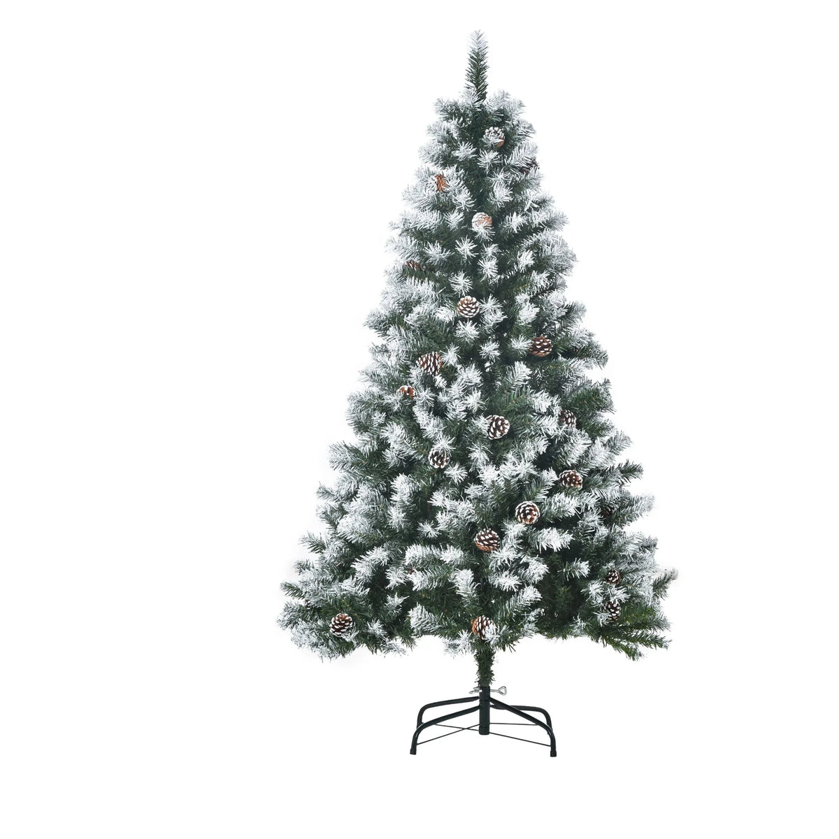 Homcom - Artificial Christmas Tree - Plastic Christmas Tree - Triumph Tree - PVC Leaf Tree - For Home Decoration, Garden, Shopping Mall and Restaurant - 1.5m - With Snow - Vegetable