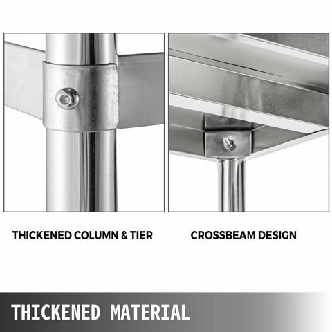 Vevor - Commercial Storage Rack - Industrial Design Storage Rack - Book Rack Storage Rack - Standing Wall Cabinet - 4 Tiers 45inx17in - Silver