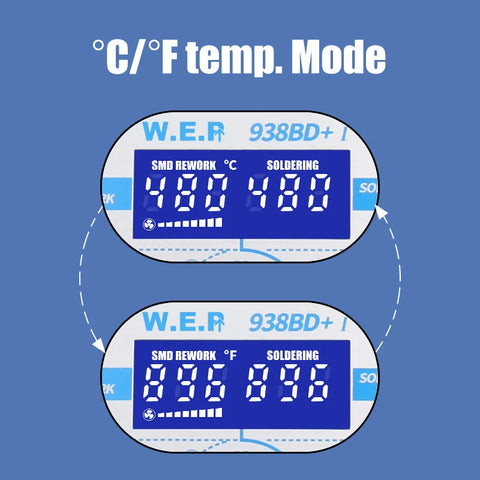 Wep - Welding Machine - Electric Welding Machine - Soldering Iron Station - SMD Display - Rework Station - 750W - 220V - Black