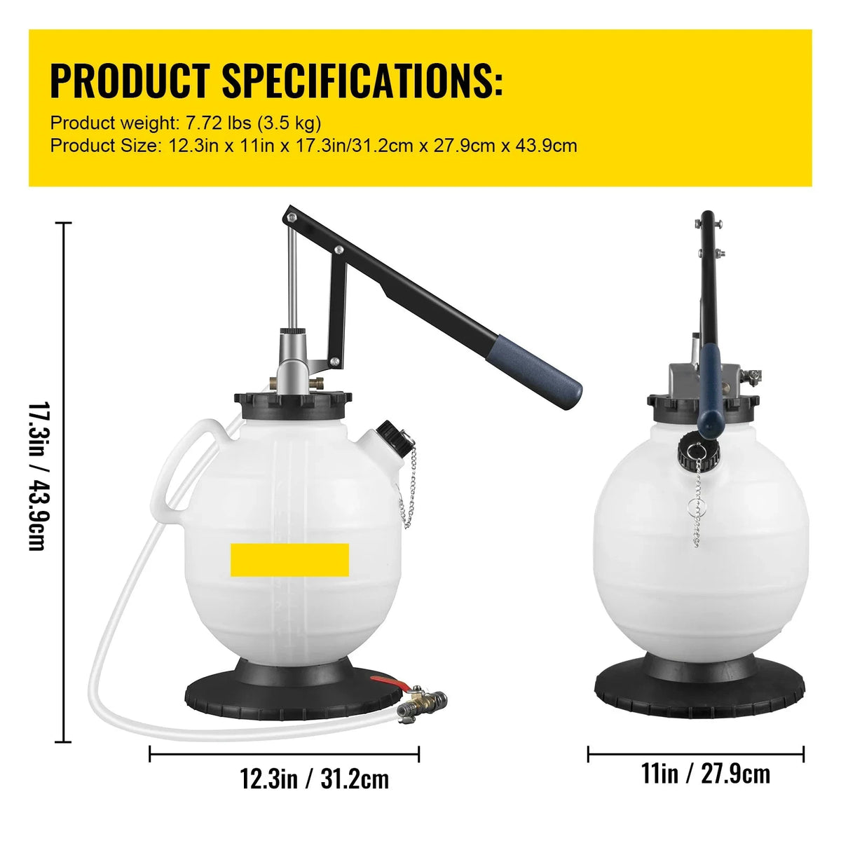 Transmissievloeistofpomp - ATF Vloeistof Transfer Vuller - 7.5L - met regelklep - 15 gangbare adapterset - voor olievervanging - Wit - QUORE