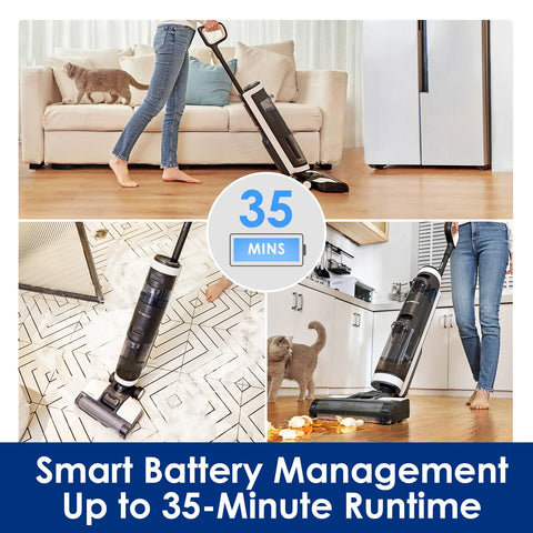 Cordless Stick Vacuum Cleaner - Stick Vacuum Cleaner - Vacuum Cleaner - Cordless Stick Vacuum Cleaner - Powerful Suction - HEPA Filter - 220W - 4000mah - 2-in-1 wet-dry vacuum cleaner - Black/White