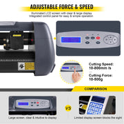 Vinyl Snijplotter - 375 mm Snijplotter - 3 messen - Penhouder  - Compatibel met software voor Windows - QUORE