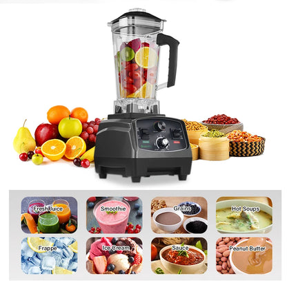 Blender - Blender Smoothie - Smoothie Maker - Foodprocessor - 2200W - Soepmaker - met Timer - 2L BPA-vrije Mengkan - Met Extra Pot - QUORE