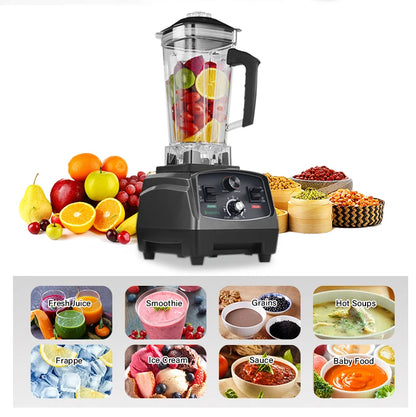 Blender - Smoothie Maker - Blender Smoothie - Foodprocessor - 2200W - 2L - BPA-vrije - Zes Mesbladen - Ice Crusher - met Extra Pot