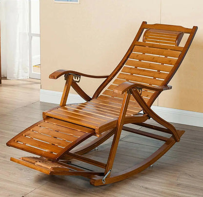 Bamboe Schommelstoel – Schommelstoelen - Schommelstoel Volwassenen - Draagbaar - en Opvouwbaar - Relaxfauteuil - Lounge Stoel - 200kg Capaciteit - QUORE
