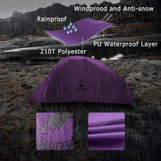 Kampeertent, 2 Persoons Ultralicht - Dubbellaags- waterdicht - Buitenwandelen Backpacken Tent Met Mat - Paars - QUORE