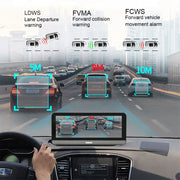 Dashcam voor Auto - 7.84" 4G Android Dashcam – GPS Navigatie, 1080P Full HD, Achteruitrijcamera, Dual Lens, ADAS Rijhulp, WiFi, Bluetooth, Parkeermodus, Loop Recording - Zwart
