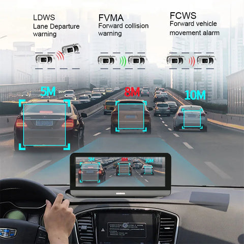 Dashcam voor Auto - 7.84" 4G Android Dashcam – GPS Navigatie, 1080P Full HD, Achteruitrijcamera, Dual Lens, ADAS Rijhulp, WiFi, Bluetooth, Parkeermodus, Loop Recording - Zwart