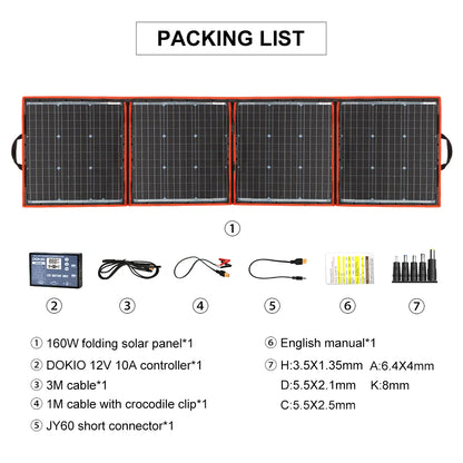 Zonnepaneel – Draagbaar – Flexibel – Vouwbaar – Weerbestendig – Monokristallijne Cellen – Inclusief 12V Controller