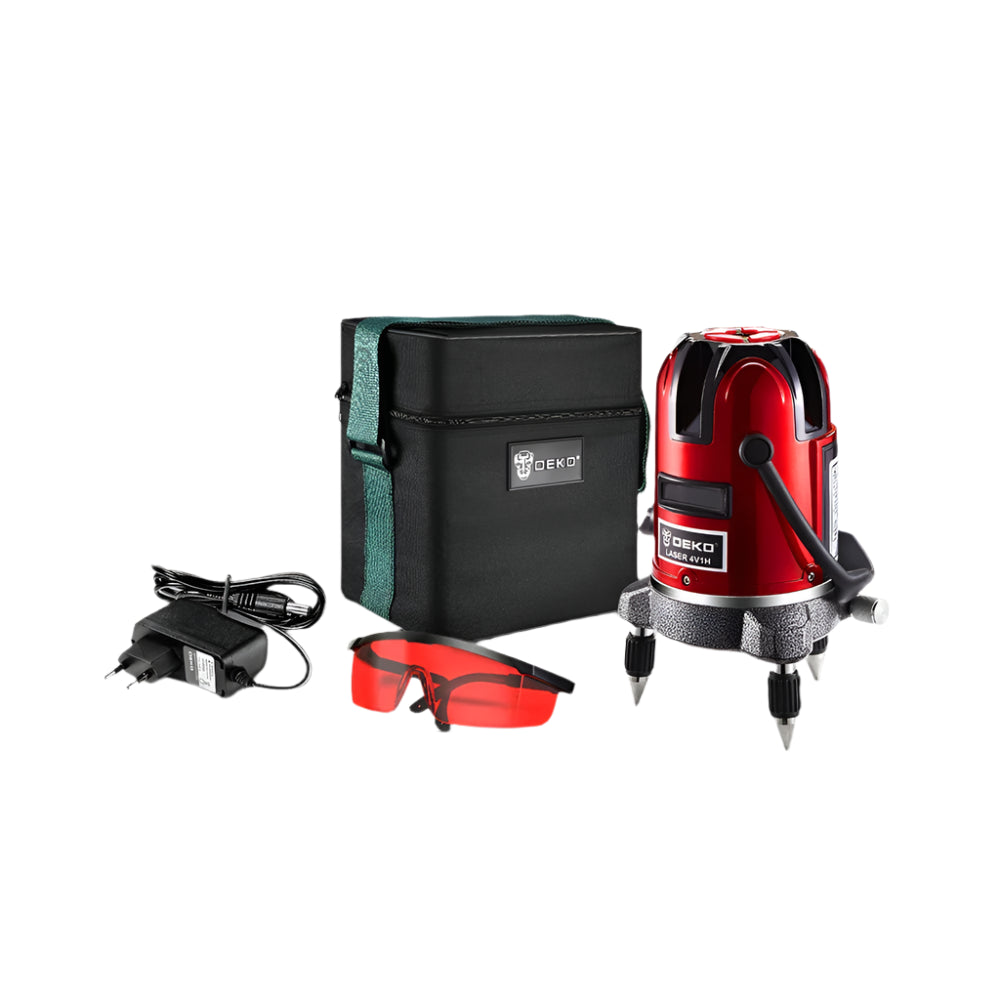 Laser Level - Self-leveling - 5-line - 6-point - Red laser level - Self-leveling - Higher visibility, accurate - Horizontal and vertical adjustment - Without tripod - Red