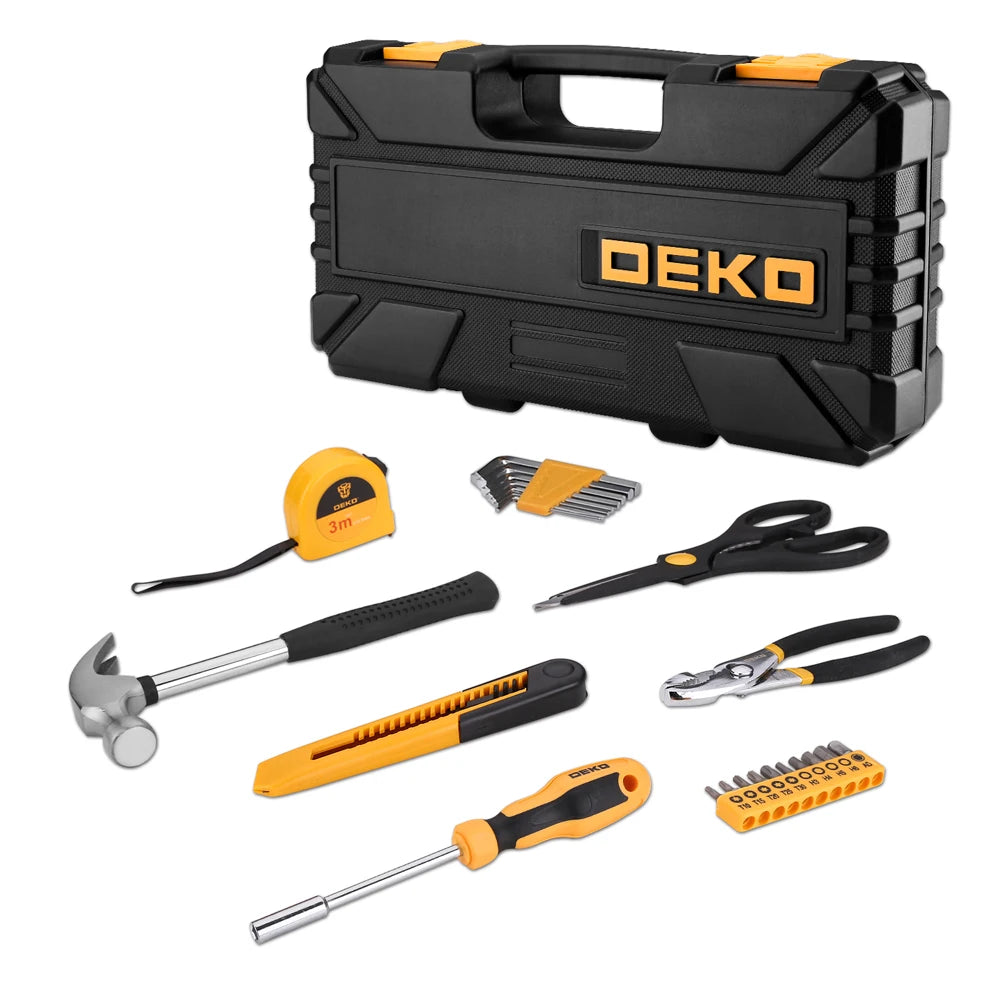 Deko - Basisgereedschapset - Gereedschap - 62 stuks - Gereedschapsset - Gemengde gereedschapsset - Schroevendraaierdop Schaar Mes - Multitoolset - voor doe-het-zelf thuis autoreparatie - QUORE